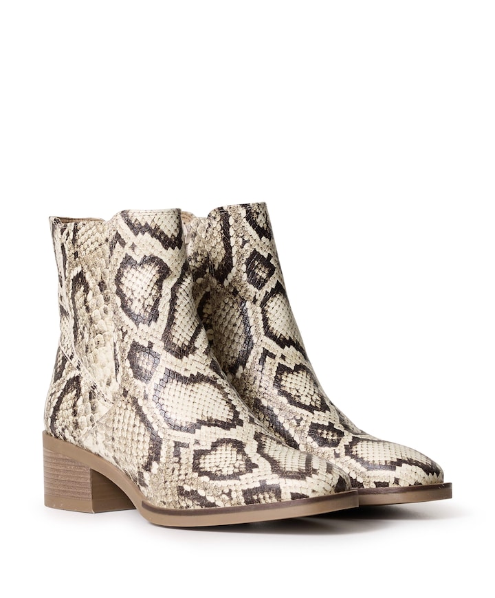 dames enkellaarzen beige