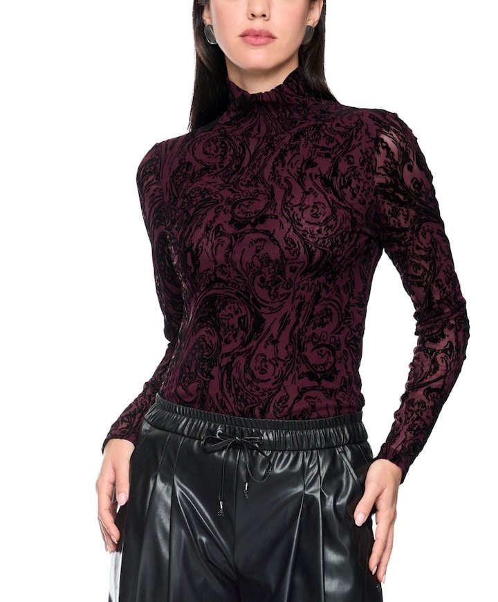 Dames longsleeve bordeaux