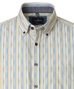 Heren overhemd korte mouw geel