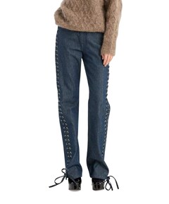 Laced Straight Leg jeans blauw