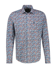 Heren overhemd lange mouw blauw