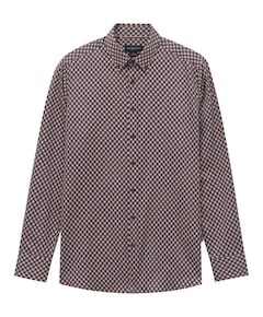 Heren overhemd lange mouw beige