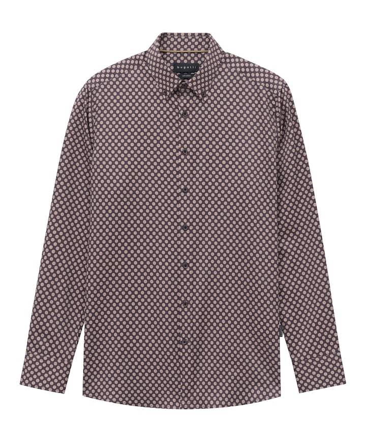 Heren overhemd lange mouw beige