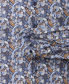 Heren overhemd lange mouw blauw