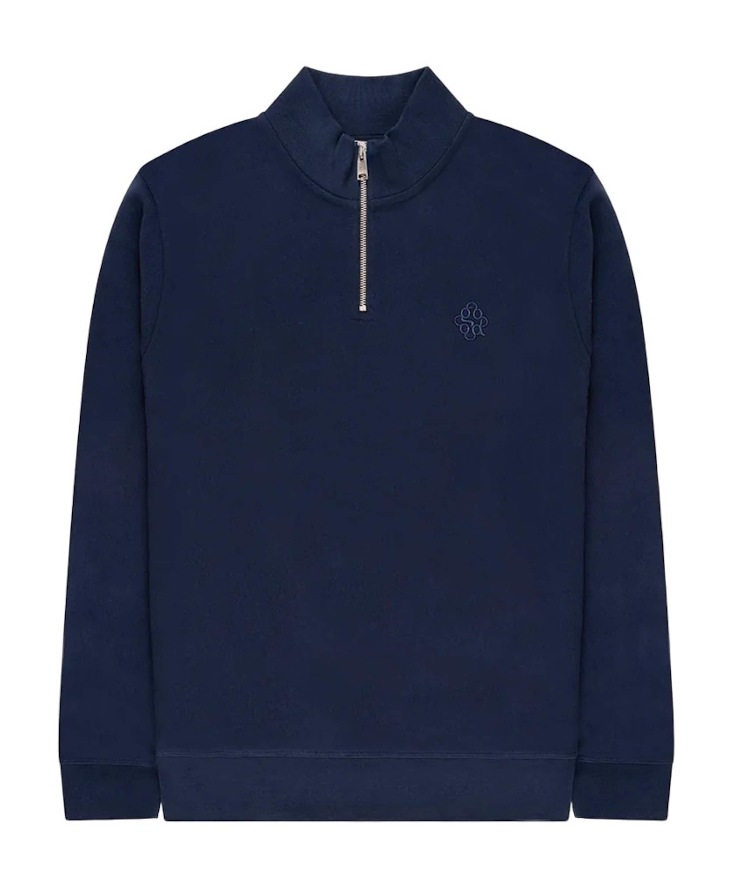 Heren trui met rits blauw