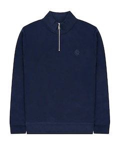 Heren trui met rits blauw
