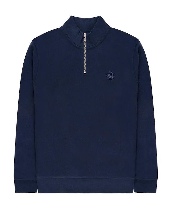 Heren trui met rits blauw