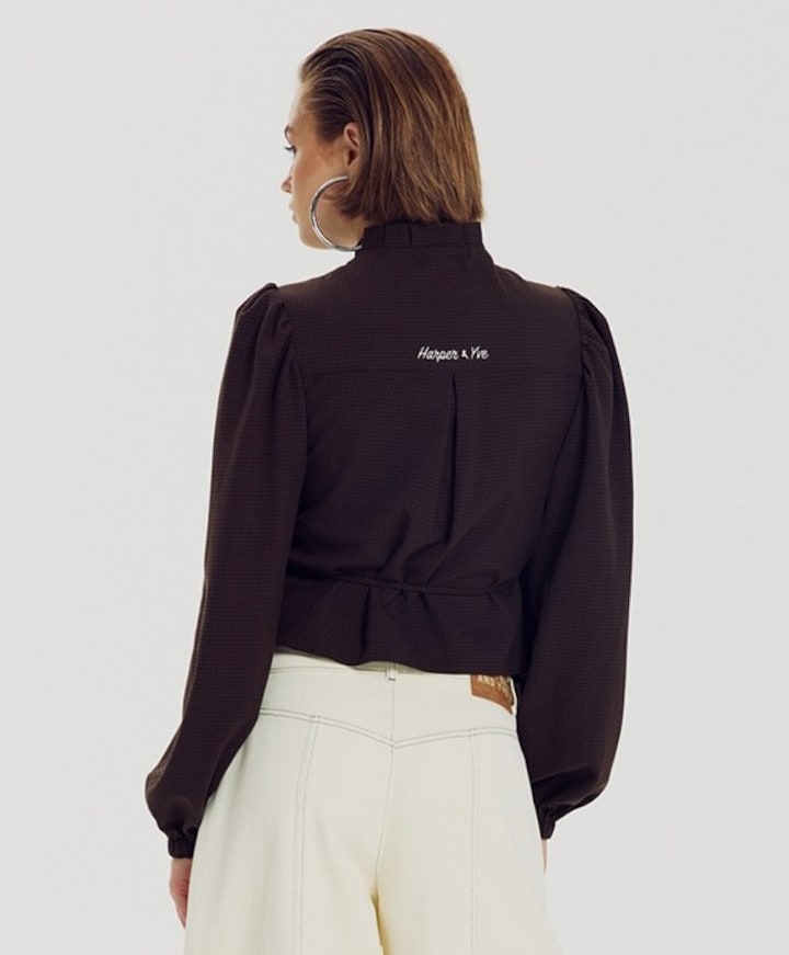 Dames blouse bruin