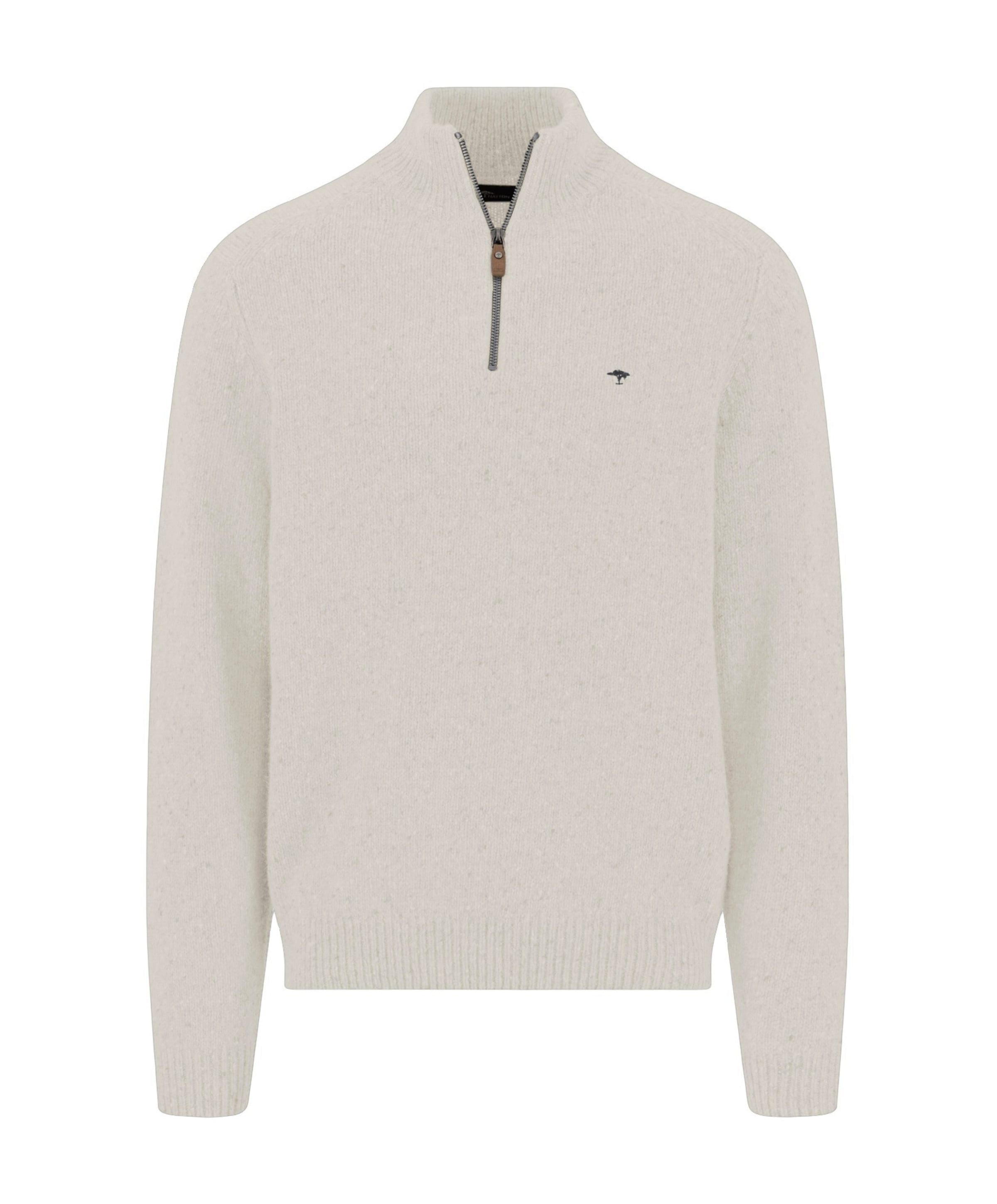 Heren trui met rits beige