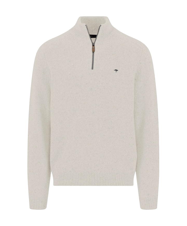 Heren trui met rits beige