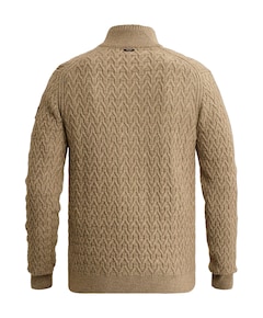 Heren trui met rits beige