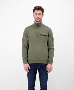 Heren trui met rits groen