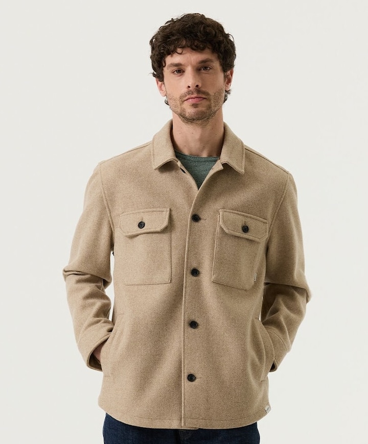Heren overshirt beige