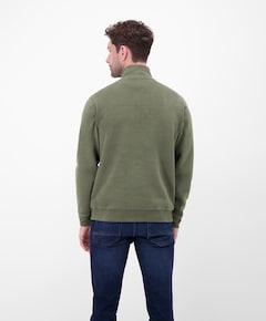 Heren trui met rits groen