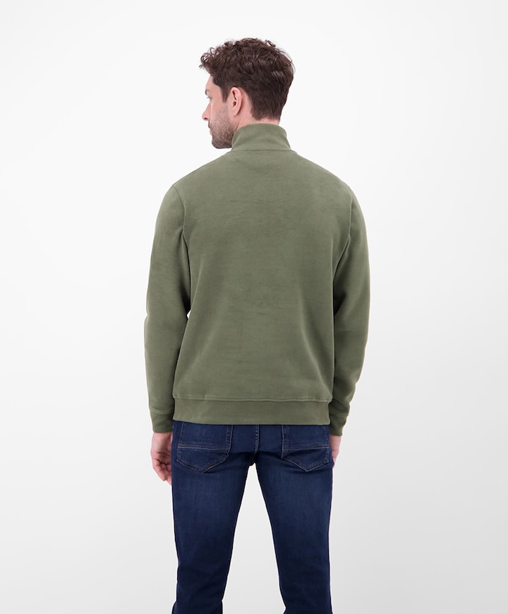 Heren trui met rits groen