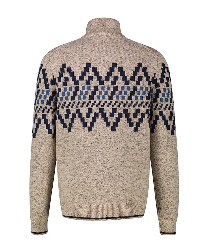 Heren trui met rits beige