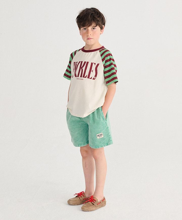 Woven bermuda jongens korte broek groen