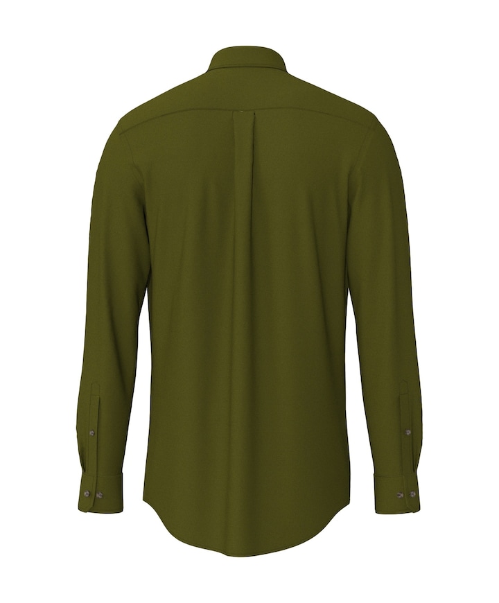 Heren overhemd lange mouw groen