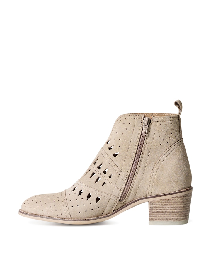 dames enkellaarzen beige