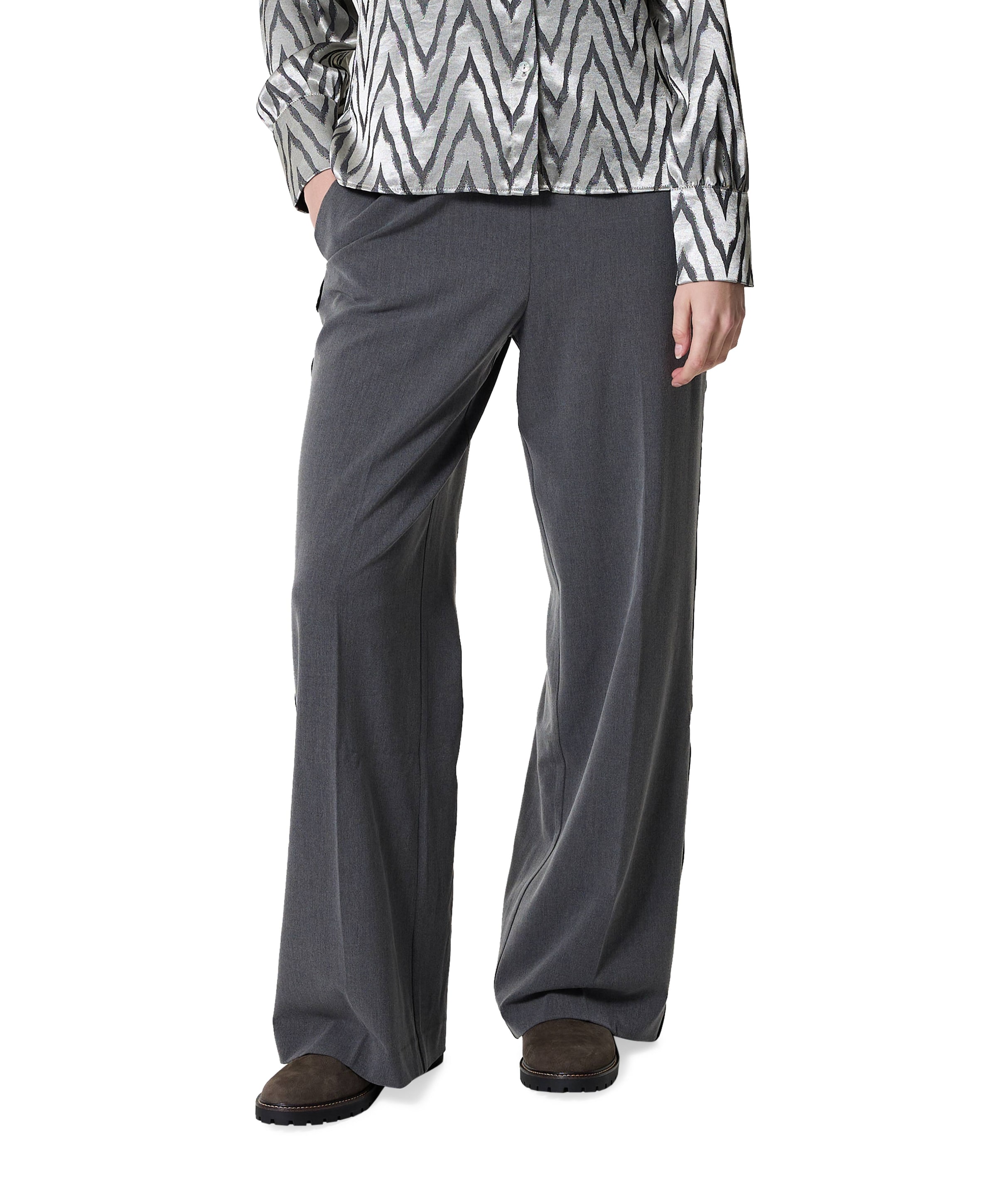 Flair + piping broek grijs