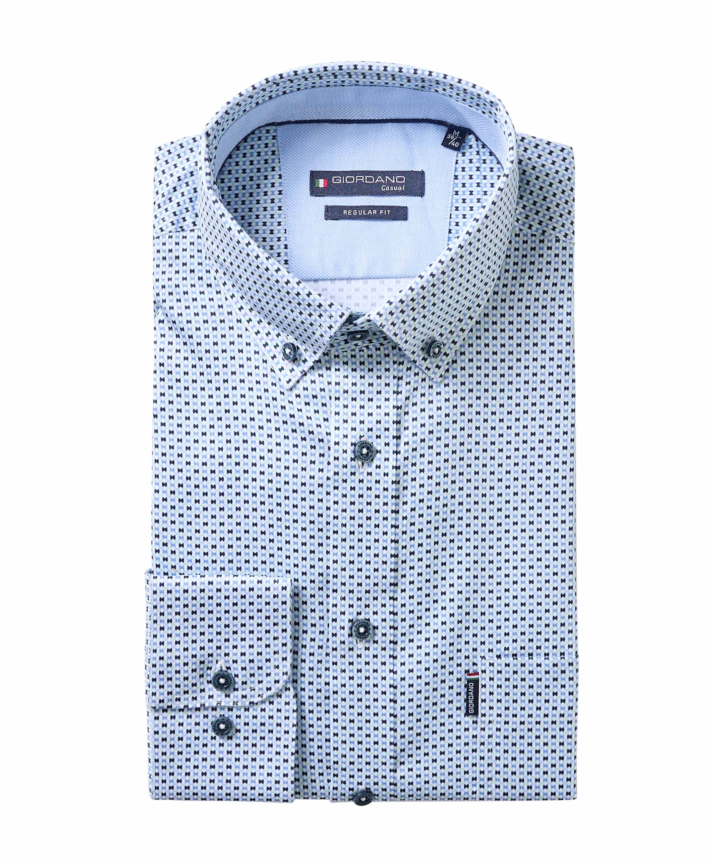 Heren overhemd lange mouw groen