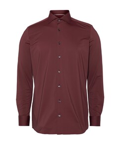 Heren overhemd lange mouw bordeaux