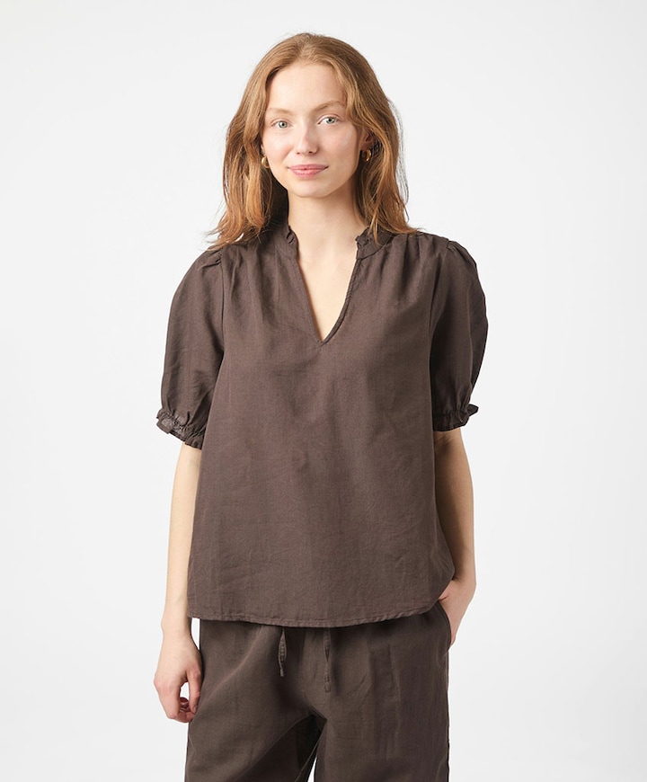 Dames blouse bruin