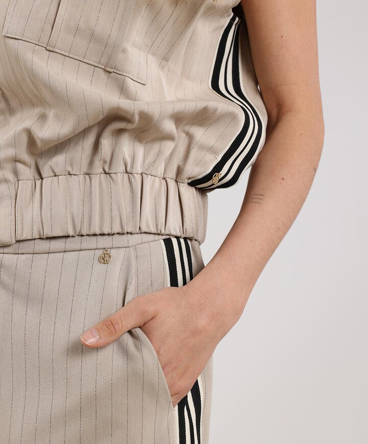 Vera Stripe broek beige