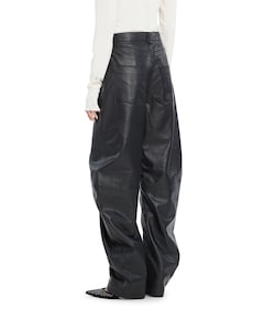 Barrel Leg Leather Pants dames broek zwart