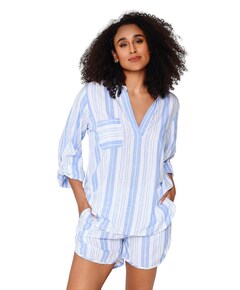 Dames shortama blauw