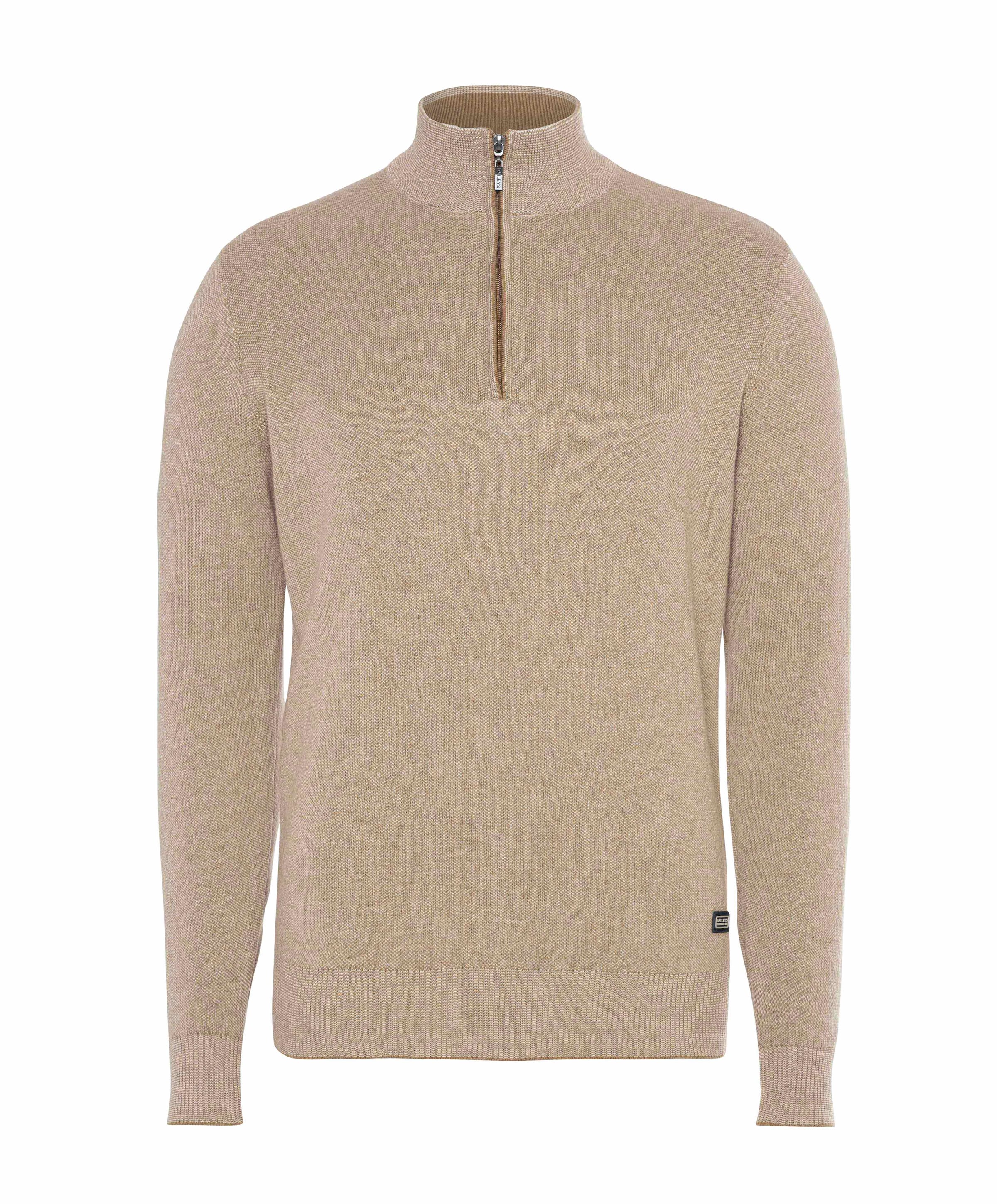 Trui met rits beige