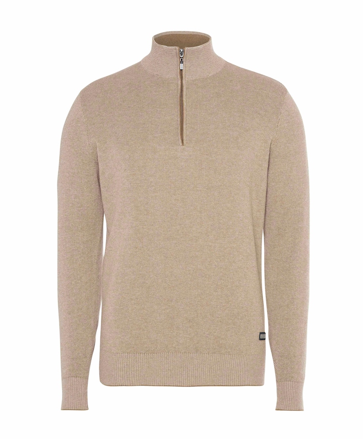 Trui met rits beige