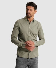 Heren overhemd lange mouw groen