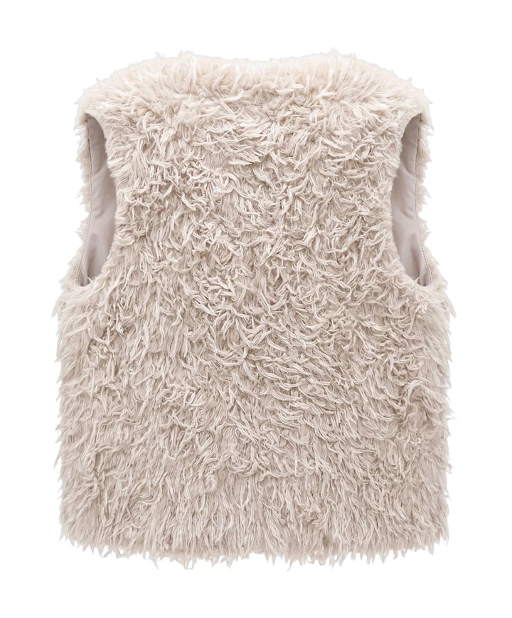Dames gilet beige
