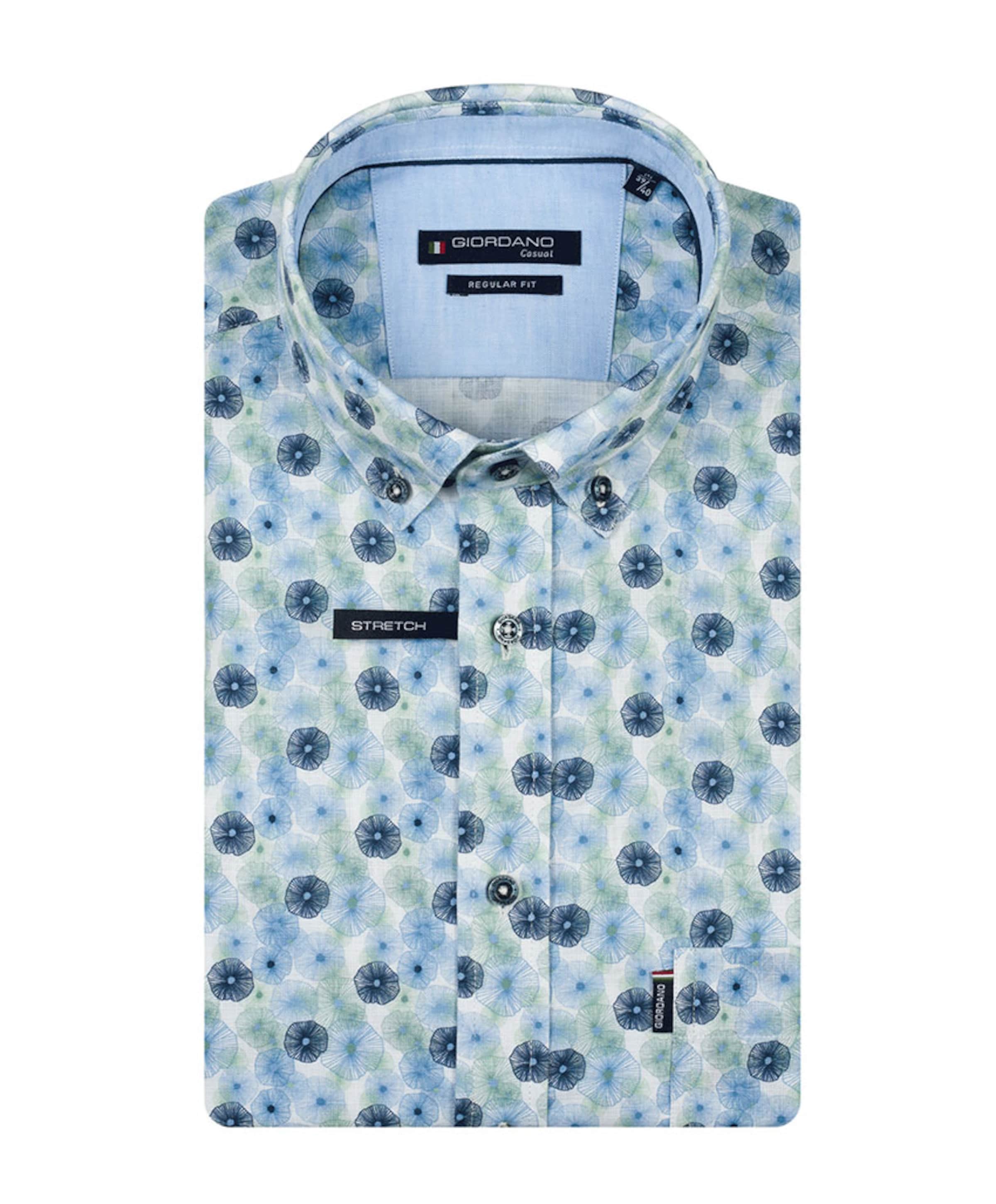 Heren overhemd korte mouw groen