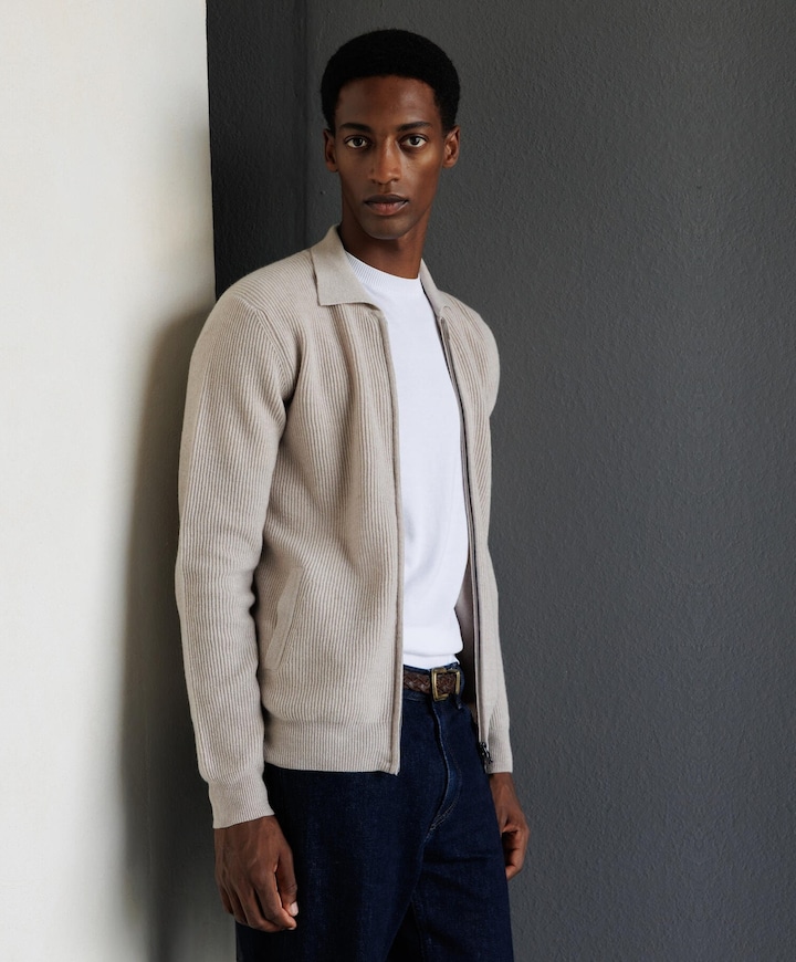 Heren vest beige
