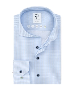 Heren overhemd lange mouw blauw