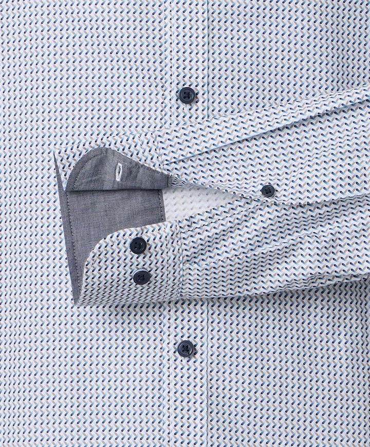 Heren overhemd lange mouw blauw