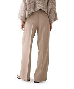 Wide legs foam uni broek beige
