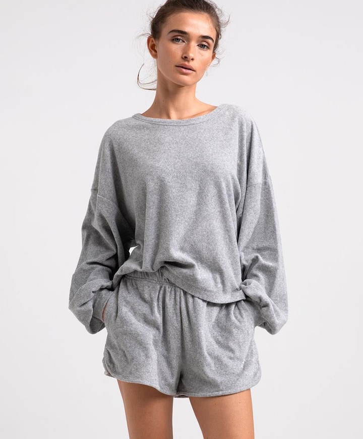 Dames pyjamashort grijs