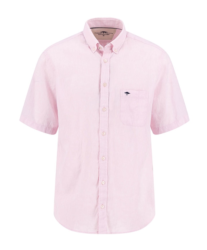 Heren overhemd korte mouw roze