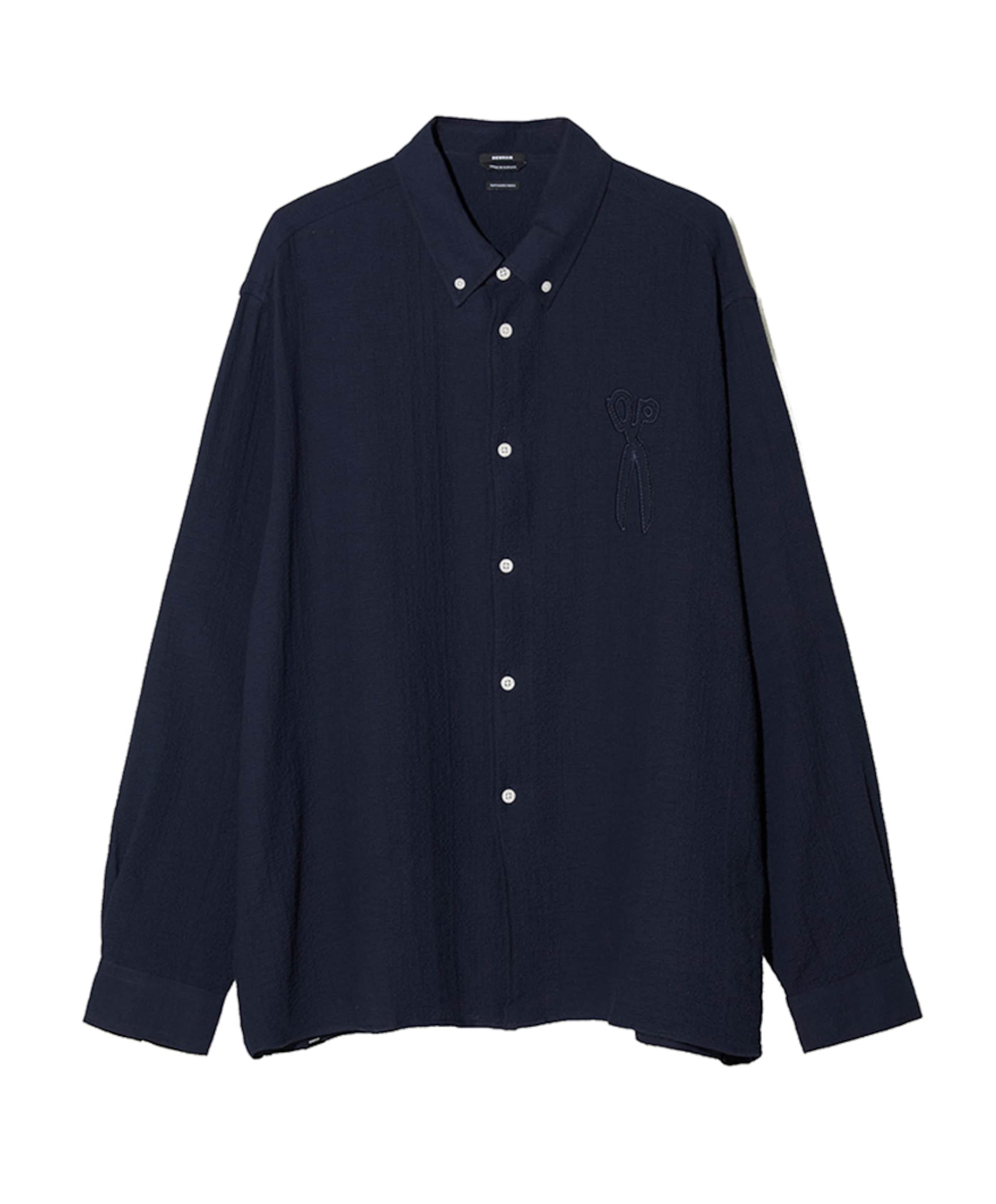 Heren overhemd lange mouw blauw