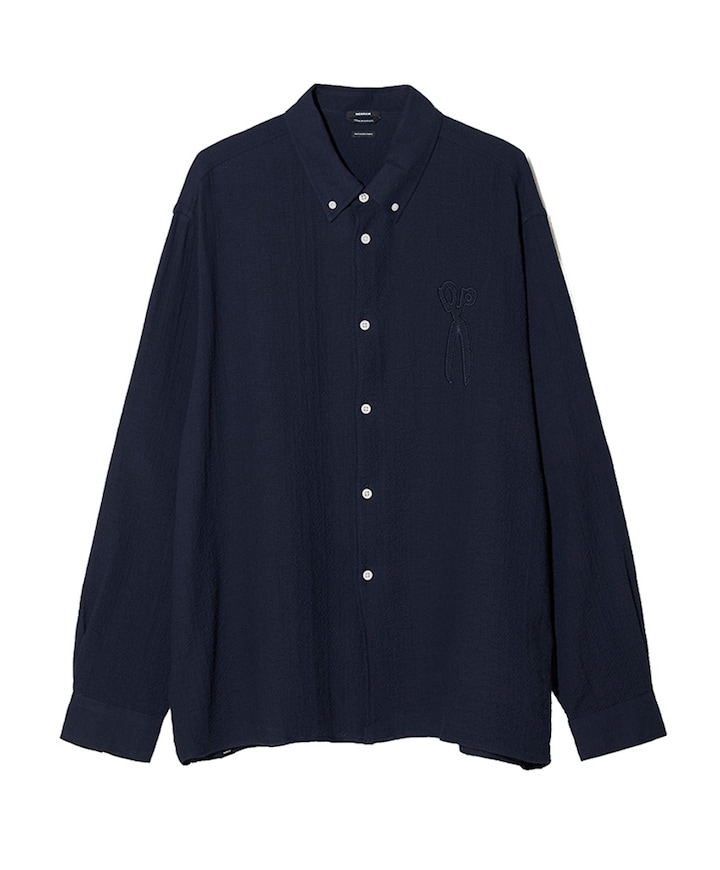 Heren overhemd lange mouw blauw