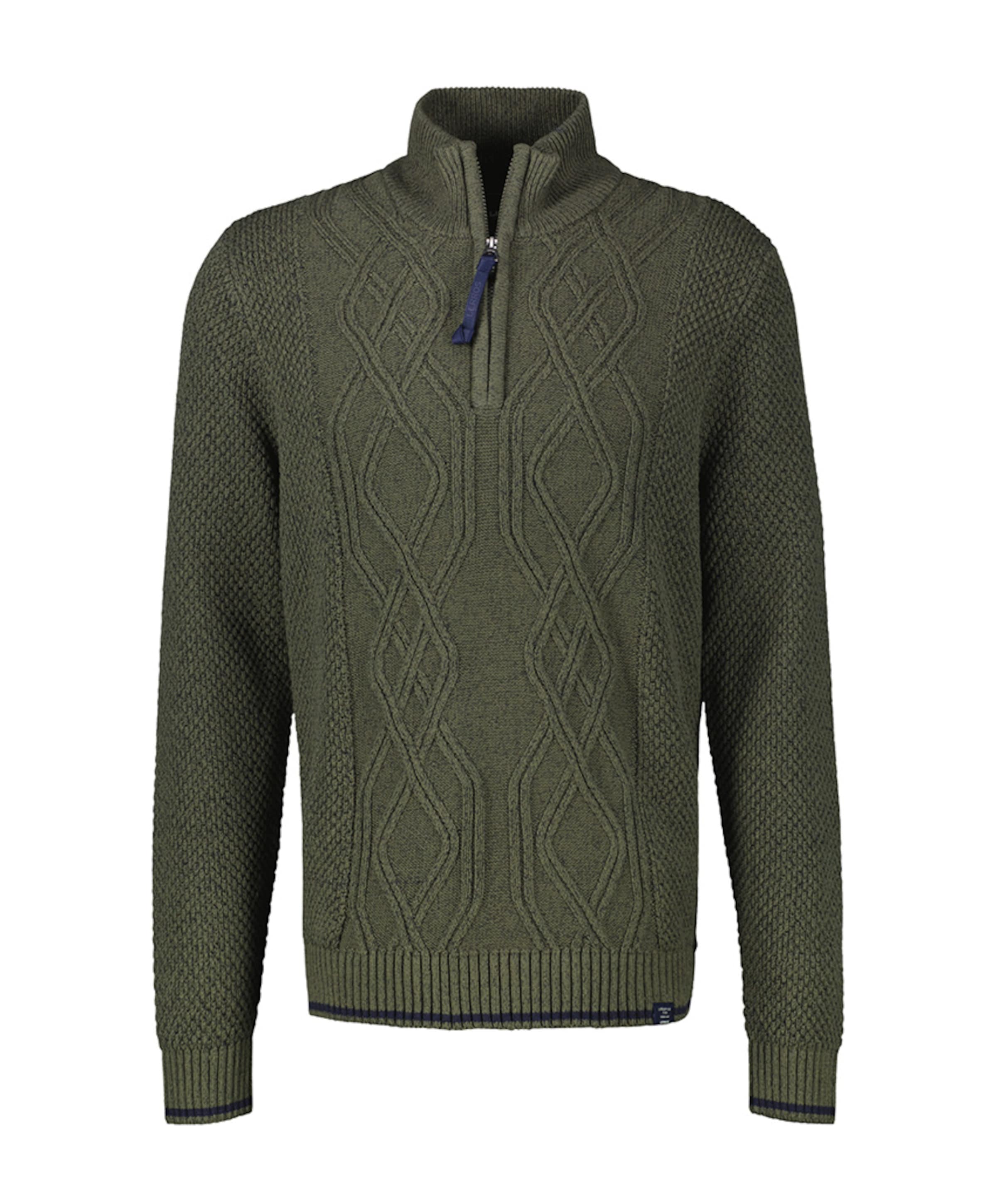 Heren trui met rits groen