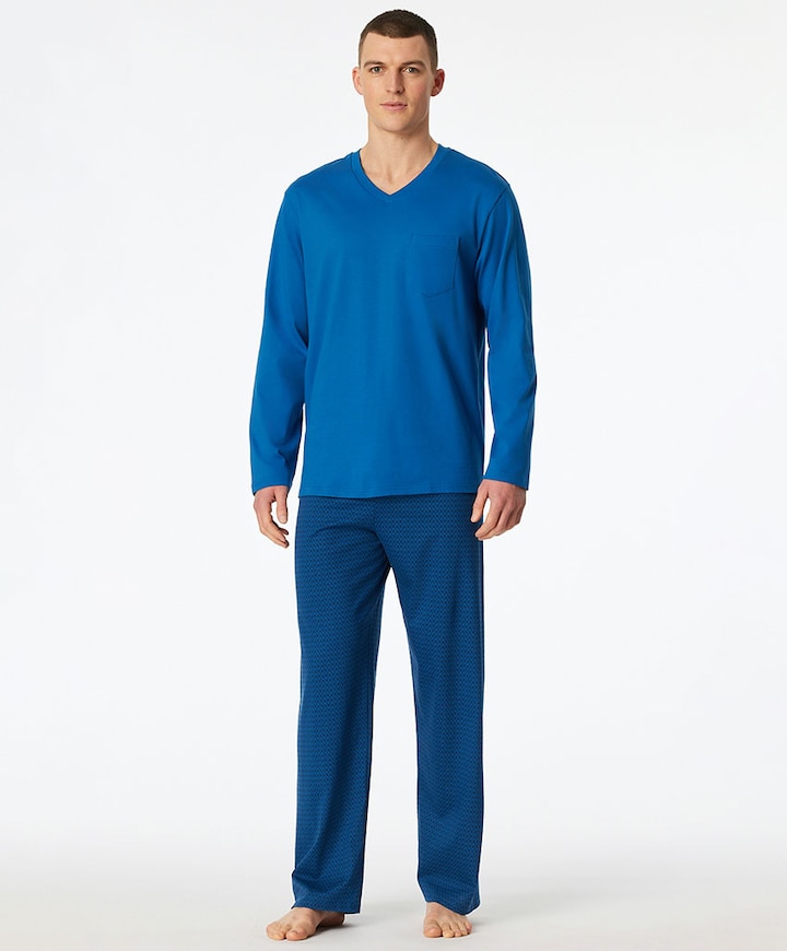 Heren pyjamaset blauw