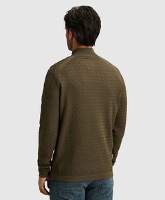 Heren trui met rits groen