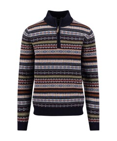 Heren trui met rits blauw