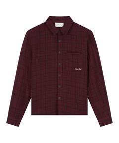 Heren overhemd lange mouw bordeaux