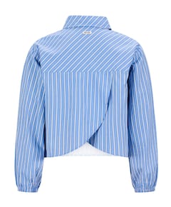 Meisjes blouse lange mouw blauw