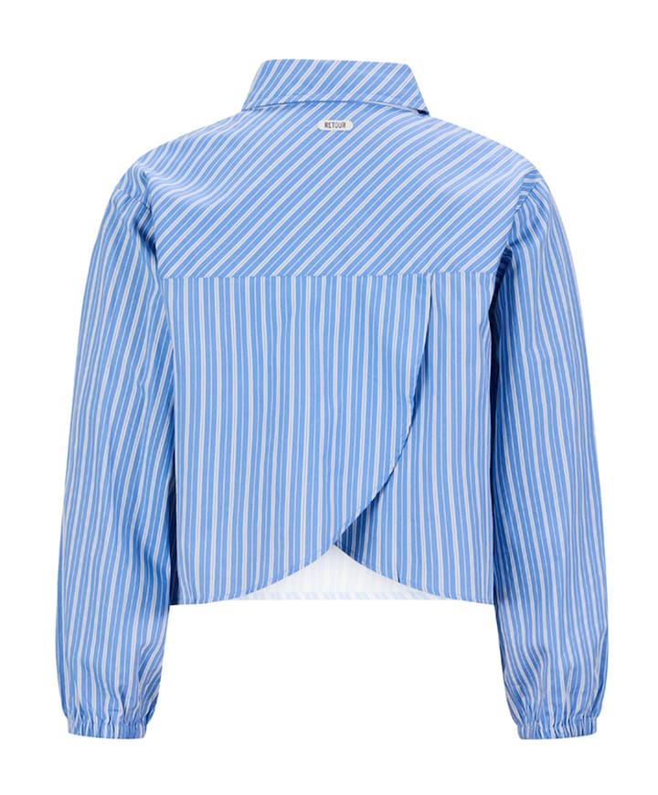 Meisjes blouse lange mouw blauw